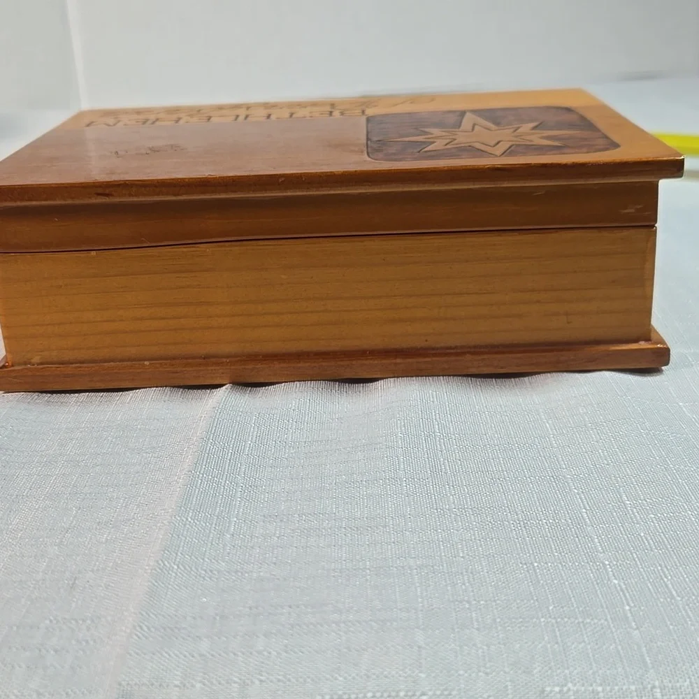 Wooden Bethlehem Pennsylvania Star Keepsake White Pine Wood Box